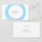 全淡い青の円 名刺 (正面/裏面)