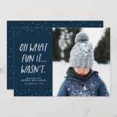 全然面白くない皮肉なクリスマスカード（ネイビーブルー背景） シーズンカード (正面/裏面)