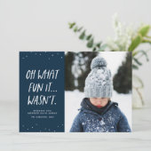 全然面白くない皮肉なクリスマスカード（ネイビーブルー背景） シーズンカード (スタンド正面)