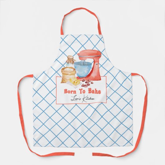 全焼生まれプリントのエプロンを焼く エプロン (正面)