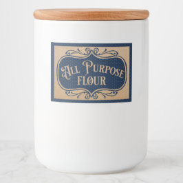 全用途フラワーヴィンテージブルードットパターン フードラベル