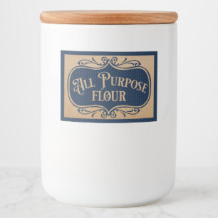 全用途フラワーヴィンテージブルードットパターン フードラベル