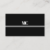 全白黒モダンモノグはっきりしたラム 名刺 (正面)