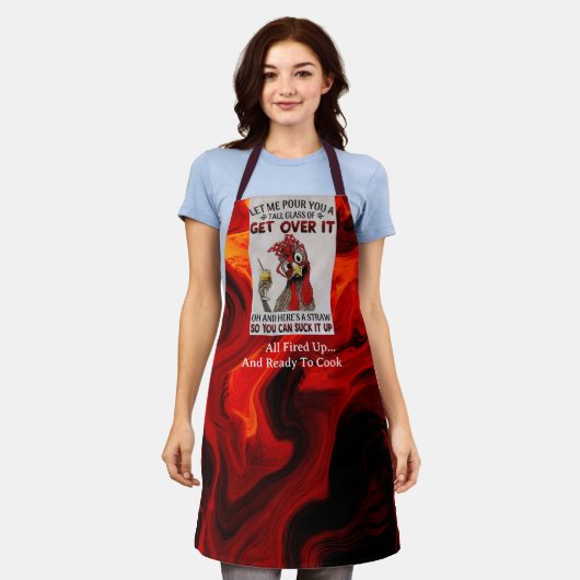 全盛のプリントエプロン エプロン (着用した状態)