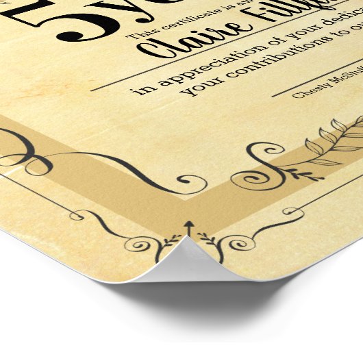 全社員ファンシー周年証明書 ポスター (角)