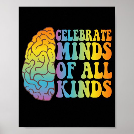 全祝種の心Adhd認識度ギフト ポスター (正面)