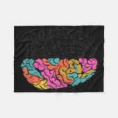 全祝種類の神経多様性自閉症の心 フリースブランケット (正面(横))