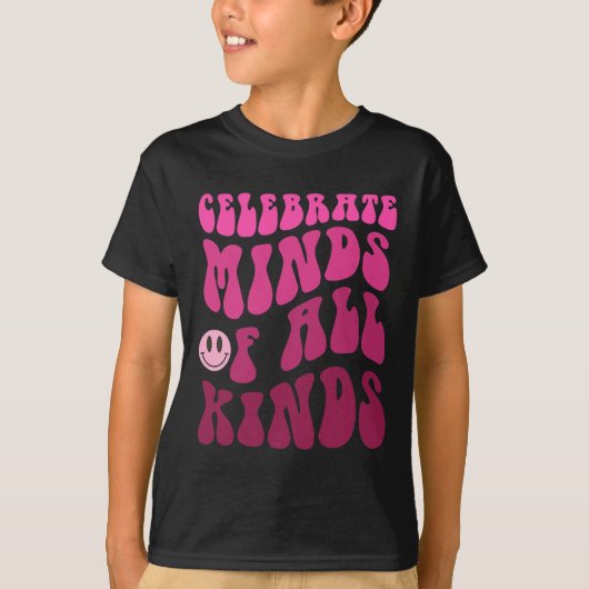 全祝種類の神経多様性自閉症の心 Tシャツ (正面)