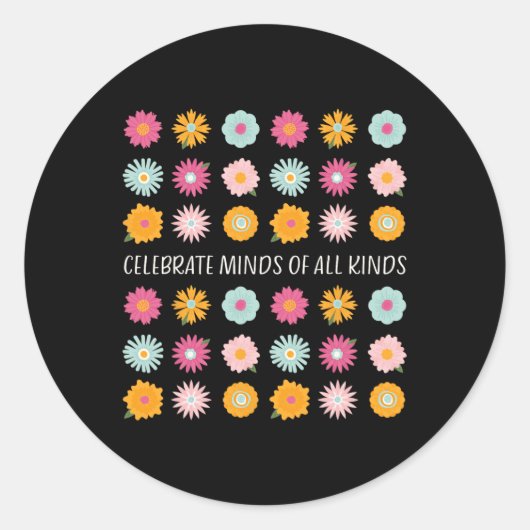 全祝種類の神経多様性Aを満たした ラウンドシール (正面)