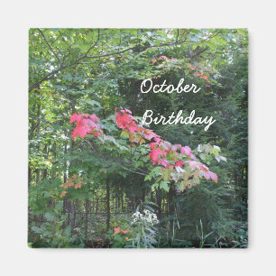 全秋の葉のための10月の誕生日 マグネット