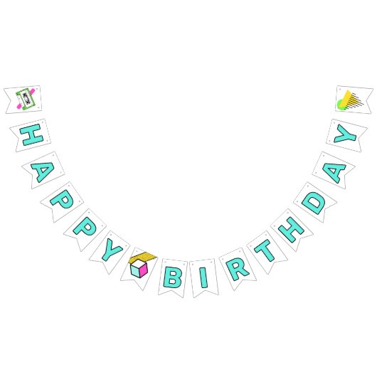 全管状80の誕生日 バンティングフラッグ (全)