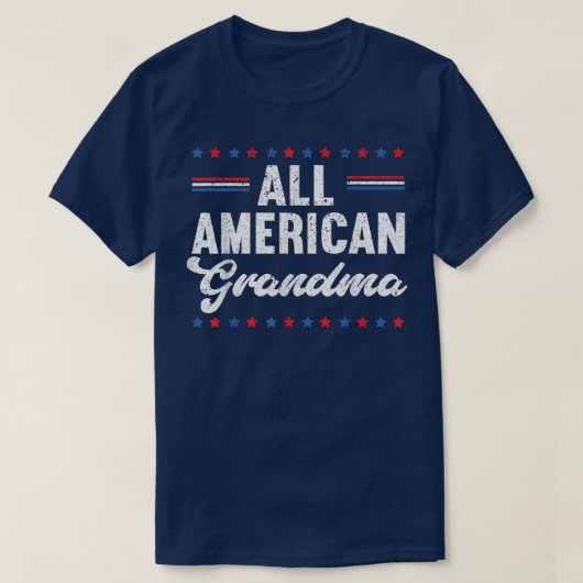 全米おばあちゃんアメリカおもしろい国旗USA 4日 Tシャツ (デザイン正面)