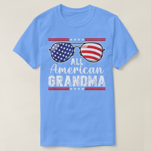 全米おばあちゃんシャツ7月4日サングラス Tシャツ (デザイン正面)