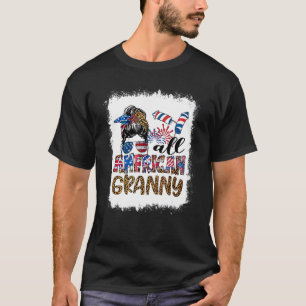 全米おばあちゃんメッシーブンウィメンズアメリカ国旗4日 Tシャツ
