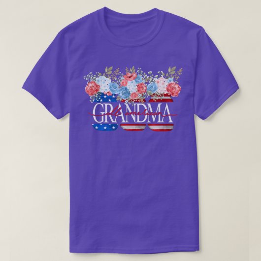 全米おばあちゃん愛国的なjarアメリカ国旗4 tシャツ (デザイン正面)