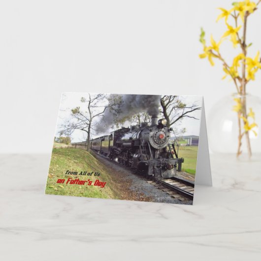 全米からの父の日の蒸気列車 カード (黄色い花)