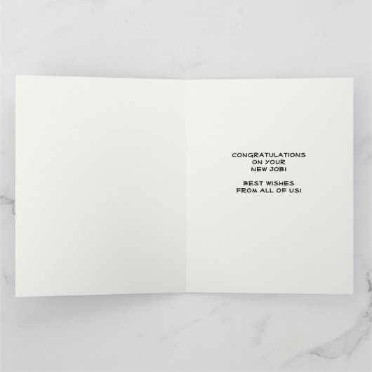 全米での新しい仕事、ジャンボ、おめでとうございます カード (内部)