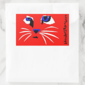 全米のプッシー 長方形シール (バッグ)