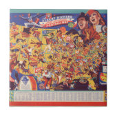 全米のヴィンテージのフットボールの地図 タイル (正面)