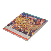 全米のヴィンテージのフットボールの地図 タイル (側面)