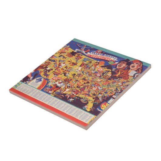 全米のヴィンテージのフットボールの地図 タイル (側面)