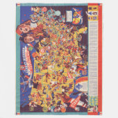 全米のヴィンテージのフットボールの地図 フリースブランケット (正面)