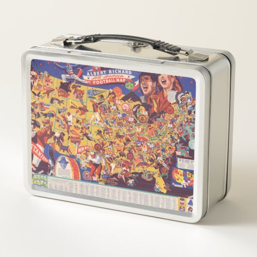 全米のヴィンテージのフットボールの地図 メタルランチボックス (裏面)