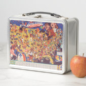 全米のヴィンテージのフットボールの地図 メタルランチボックス (インサイチュ)