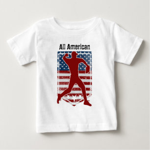 全米の愛国的野球ヴィンテージ 動揺して ベビーTシャツ
