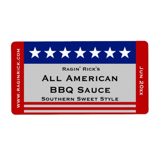 全米の星とストライプ食品コンテナ ラベル (正面)