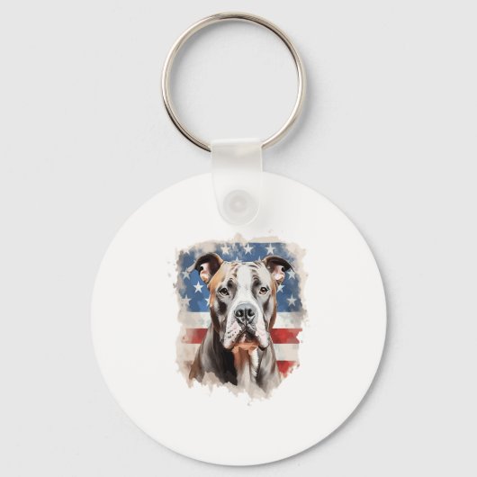 全米の犬好きのピットブル キーホルダー (正面)
