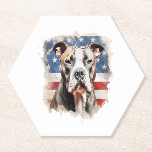 全米の犬好きのピットブル ペーパーコースター (正面)