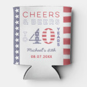 全米の独立記念日40歳の誕生日のお願い 缶クーラー (正面)