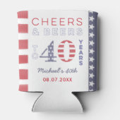 全米の独立記念日40歳の誕生日のお願い 缶クーラー (裏面)