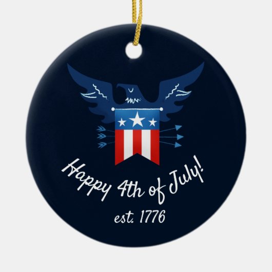 全米イーグル国旗の愛国心 セラミックオーナメント (正面)