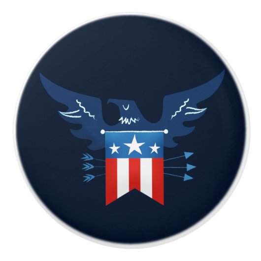 全米イーグル国旗の愛国心 セラミックノブ (正面)