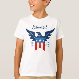 全米イーグル国旗の愛国心 Tシャツ