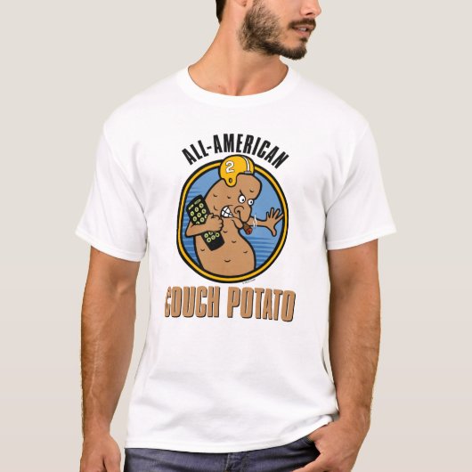 全米カウチポテトパーソナライズされた(背面) Tシャツ (正面)