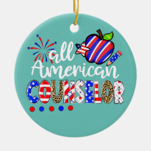 全米カウンセラー花火ヒョウ4位 セラミックオーナメント