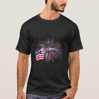 全米ガール愛国7月4日おもしろいTシャツ Tシャツ