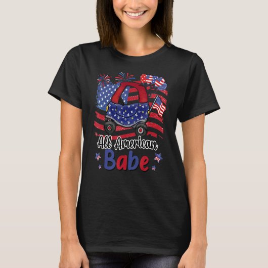 全米キッドカーベイビーアメリカ国旗7月4日 Tシャツ (正面)