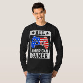 全米ゲーマーのビデオゲーム国旗アメリカ4位 Tシャツ (正面フル)