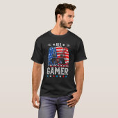 全米ゲーマーのビデオゲーム国旗アメリカ4位 Tシャツ (正面フル)