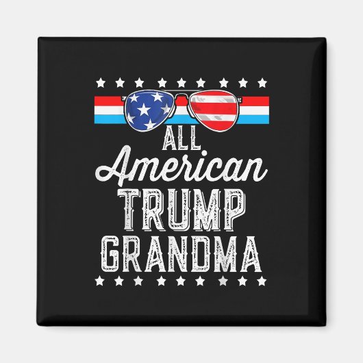 全米トランプおばあちゃんアメリカ国旗のサングラス マグネット (正面)