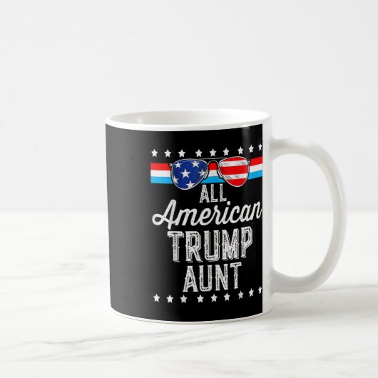 全米トランプ叔母アメリカ国旗のサングラス・トラム コーヒーマグカップ (右)