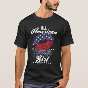 全米トランプ少女USA国旗の唇GOP投票202 Tシャツ