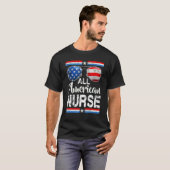 全米ナース女性米国国旗7月4日 Tシャツ (正面フル)