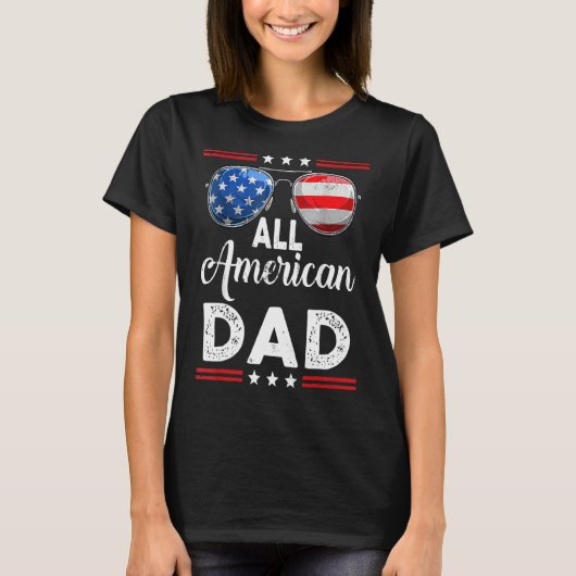 全米パパマッチング家族7月4日 Tシャツ (正面)