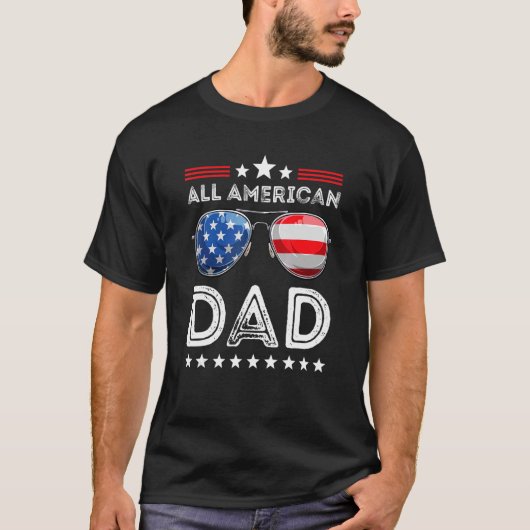 全米パパマッチング家族7月4日 Tシャツ (正面)