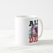 全米パパ7月第4日Bald Eagle USA国旗 コーヒーマグカップ (正面右)